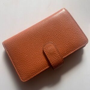 Pebbled Leather Wallet in Cognac/Medium Brown
